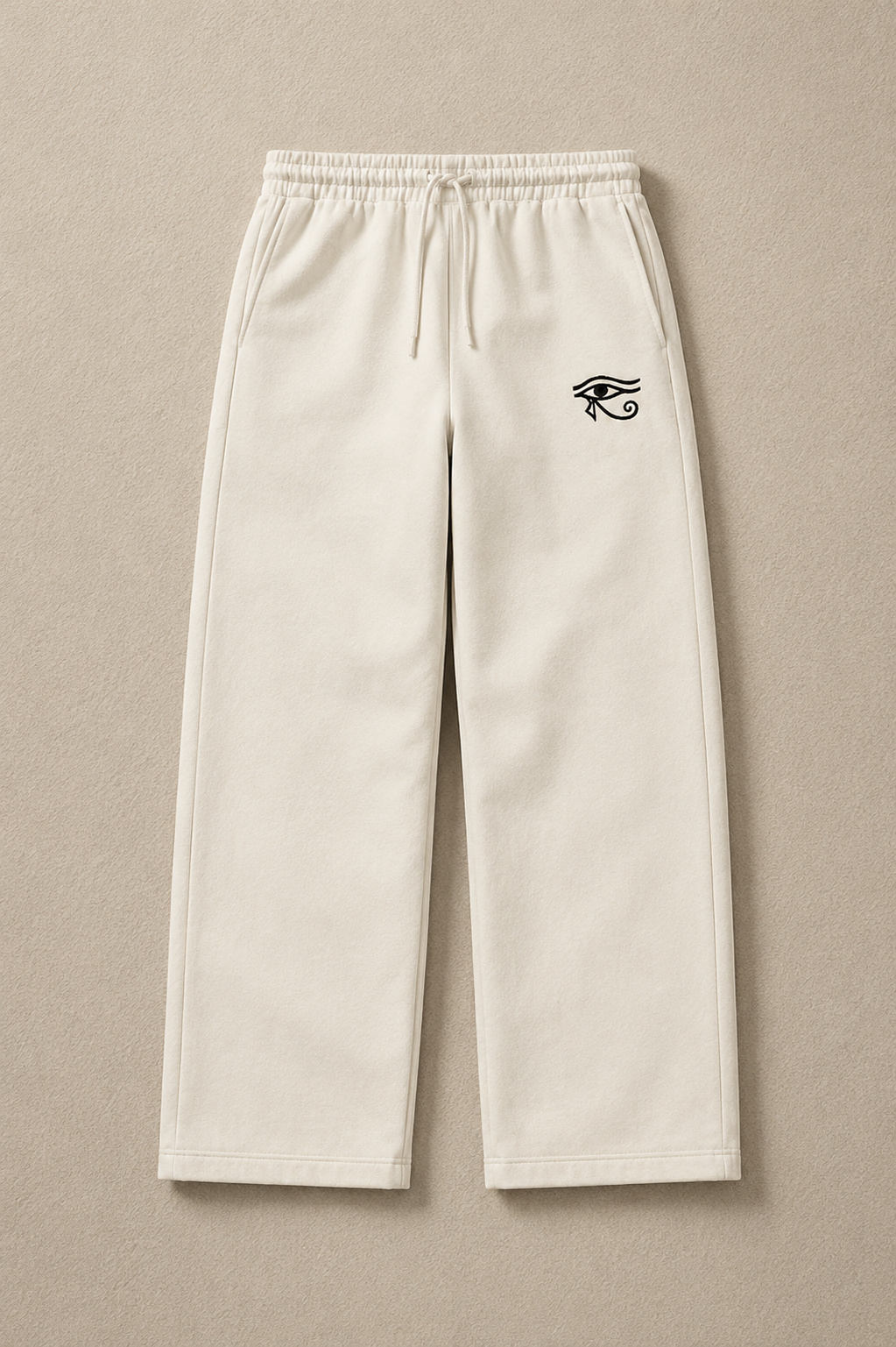 Eye Of Horus embroidered Off-White Sweatpants